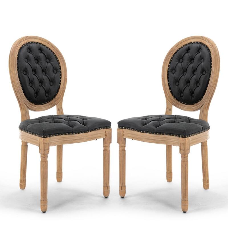 Upholstered French Style Nailhead Dining Chairs(Set of 2)