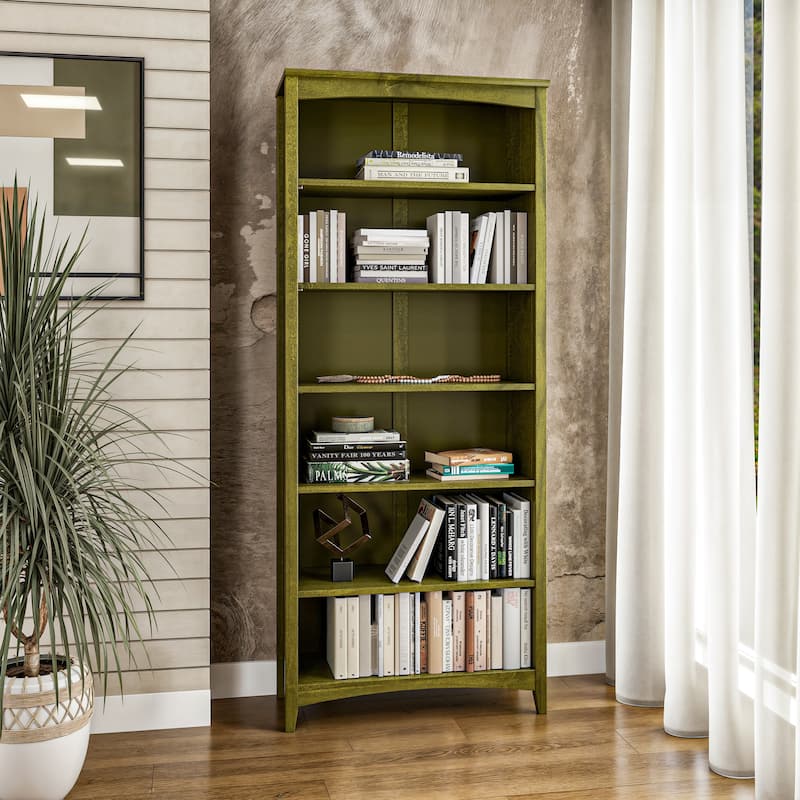 Shaker Style Bookcase - 72"H - olive grove green