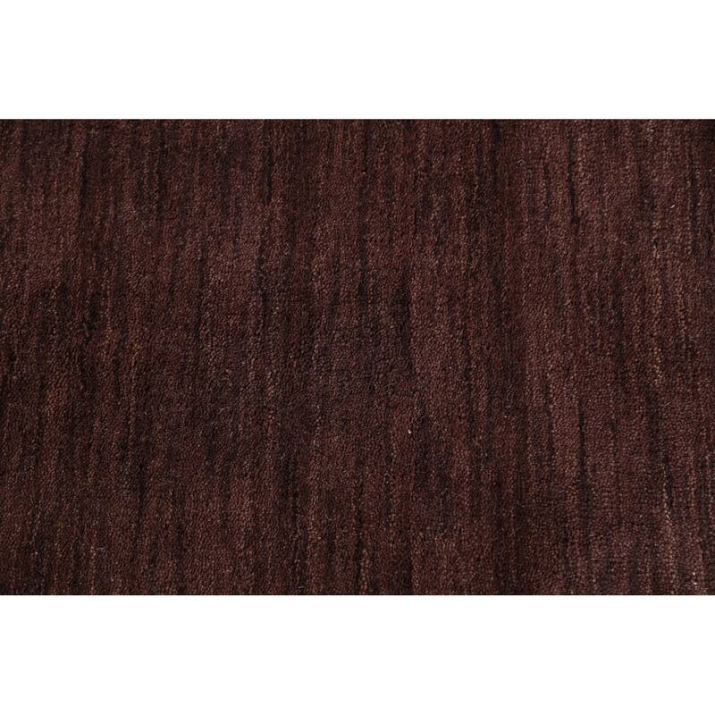 Contemporary Solid Gabbeh Oriental Runner Rug Hand-knotted Wool Carpet - 2'9" x 9'10"