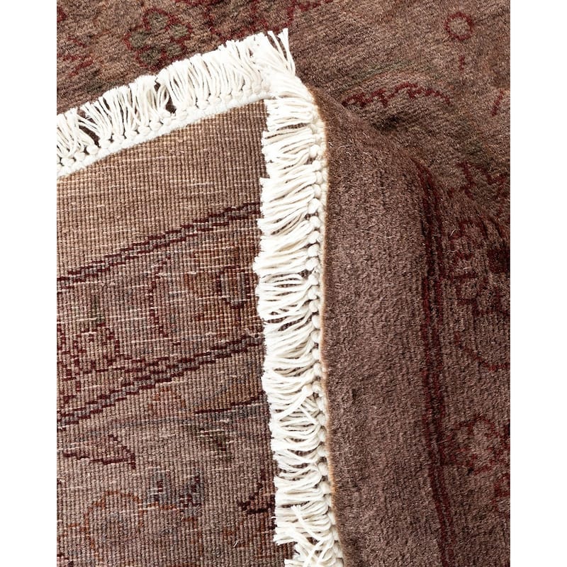 Overton Hand Knotted Wool Vintage Inspired Modern Contemporary Overdyed Beige Round Area Rug - 8' 4" x 8' 4"