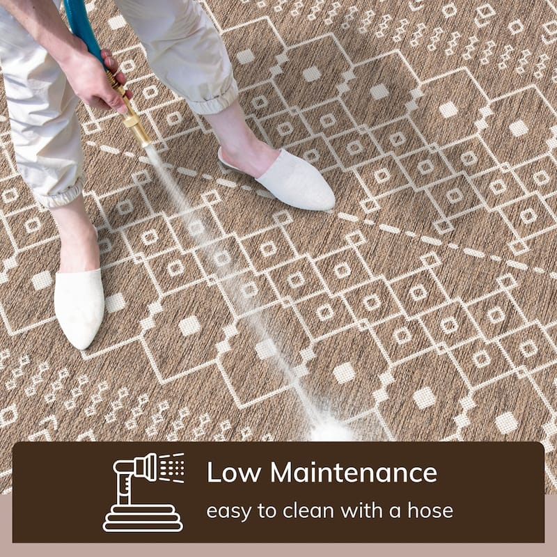 Well Woven Medusa Nord Nordic Lattice Indoor Outdoor Area Rug