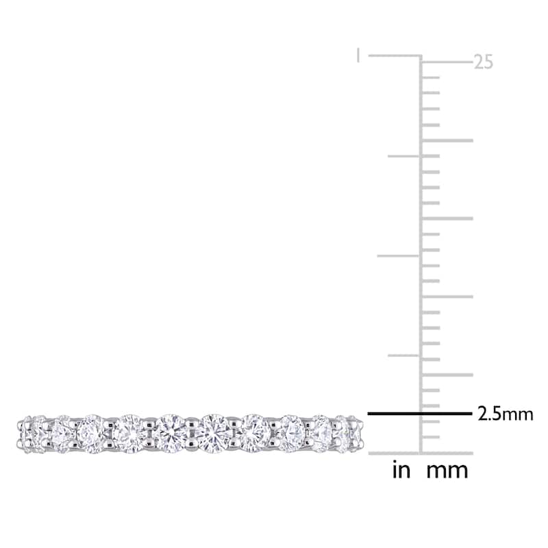 Miadora 1 1/2ct DEW Moissanite Stackable Full-Eternity Band Ring in 10k White Gold