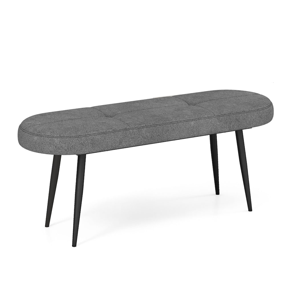 Gymax 47'' Upholstered Entryway Bench w/ Padded Seat & Heavy-duty