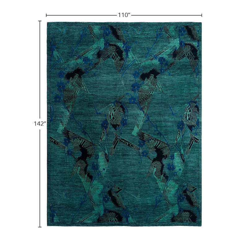 Contemporary Overdyed Wool Hand Knotted Area Rug - 9' 2" x 11' 10"