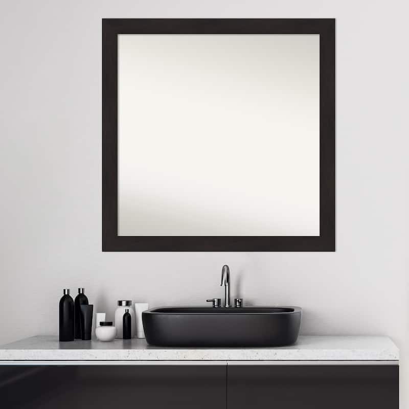 Non-Beveled Bathroom Wall Mirror - Furniture Espresso Narrow Frame