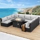 preview thumbnail 40 of 154, FINCATI Outdoor High-back Wicker Patio Sectional Set, 500 lbs Luxury Oversized Conversation Set, Spacious Couch Set