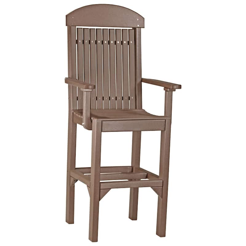 Set of 4 Poly Lumber Classic Dining Chairs - Arm Chair - Chestnut Brown - Extra Tall