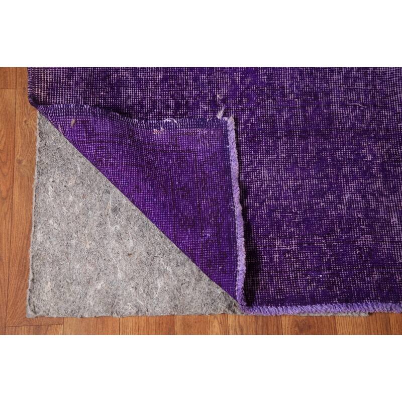 Purple Anatolian Turkish Vintage Area Rug Handmade Wool Carpet - 8'0" x 11'5"