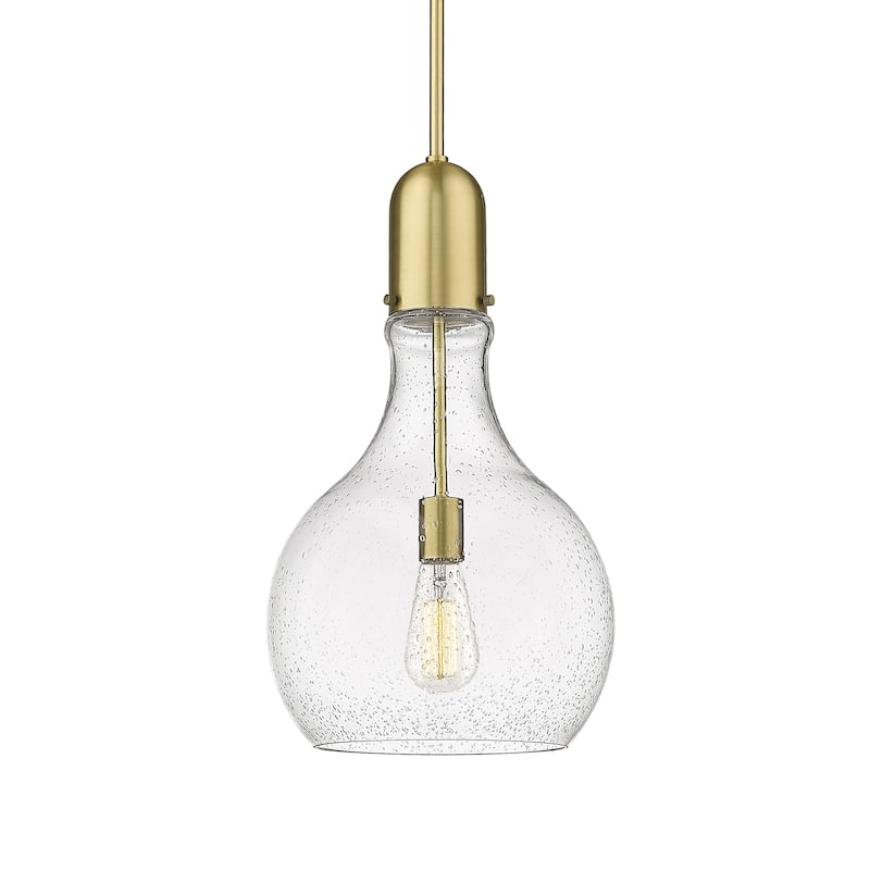 Innovations Lighting 492-1S-20-12 Amherst Pendant Amherst 12" Wide - Satin Gold / Seedy