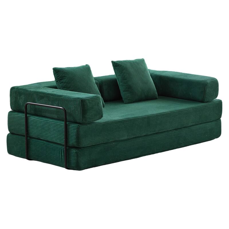 Floor Couch,Compression Sofa,Convertible Floor Sofa Bed-with Pillow Back Support Armrest,Comfy Futon Couch Lounge Sleeper Bed