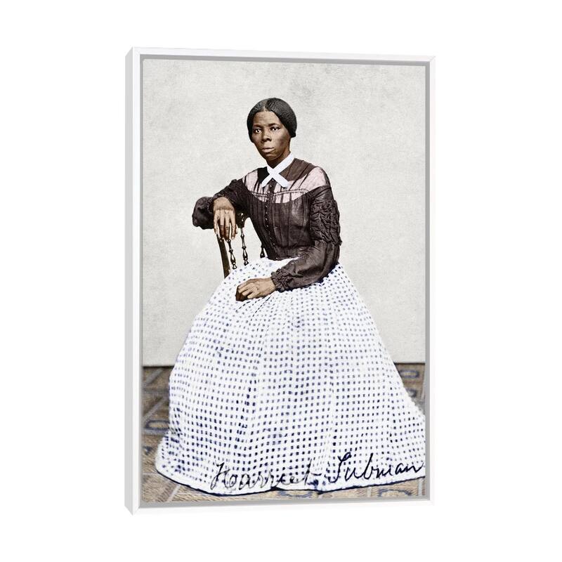 iCanvas "Harriet Tubman (C1823-1913)" by Benjamin Powelson Framed Canvas Print - White - 26x18