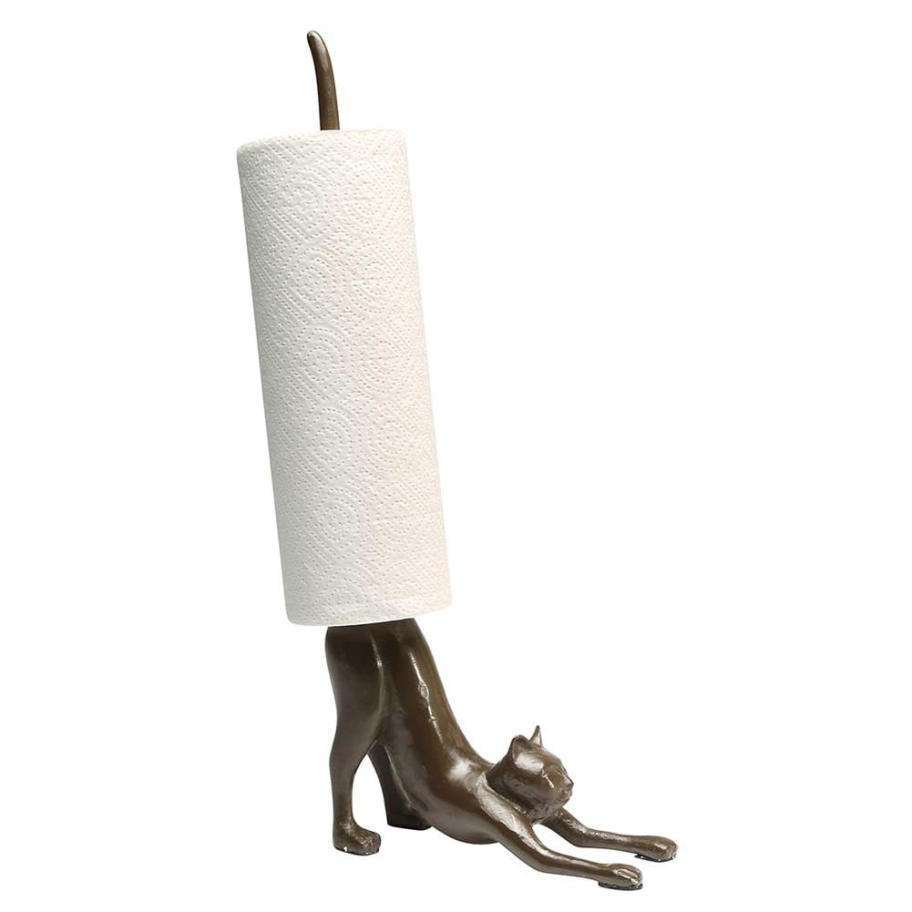 Shop What On Earth Yoga Cat Paper Towel Holder Cast Iron