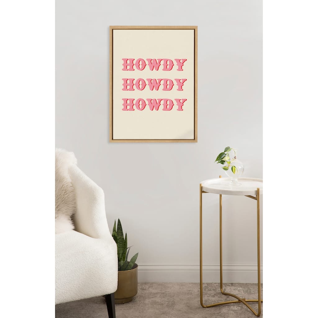 Kate and Laurel Sylvie Howdy Framed Canvas by Tània García