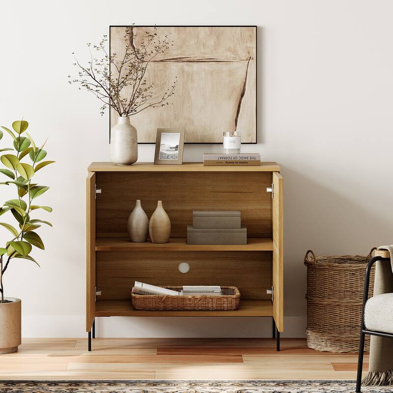 126" Modern Reeded 8-Door Sideboard With Drawers, 4-In-1 Wooden Credenza