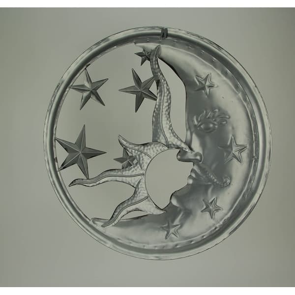 Bronze And Antique Silver Metal Art Sun Moon Stars Indoor Antique Silver Metal Art Sun Moon