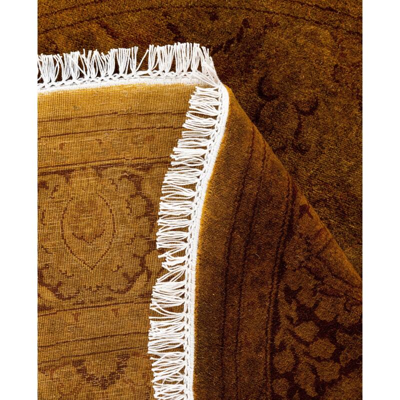 Overdyed One-of-a-Kind Hand-Knotted Area Rug - Gold - 5' 1" x 5' 1"