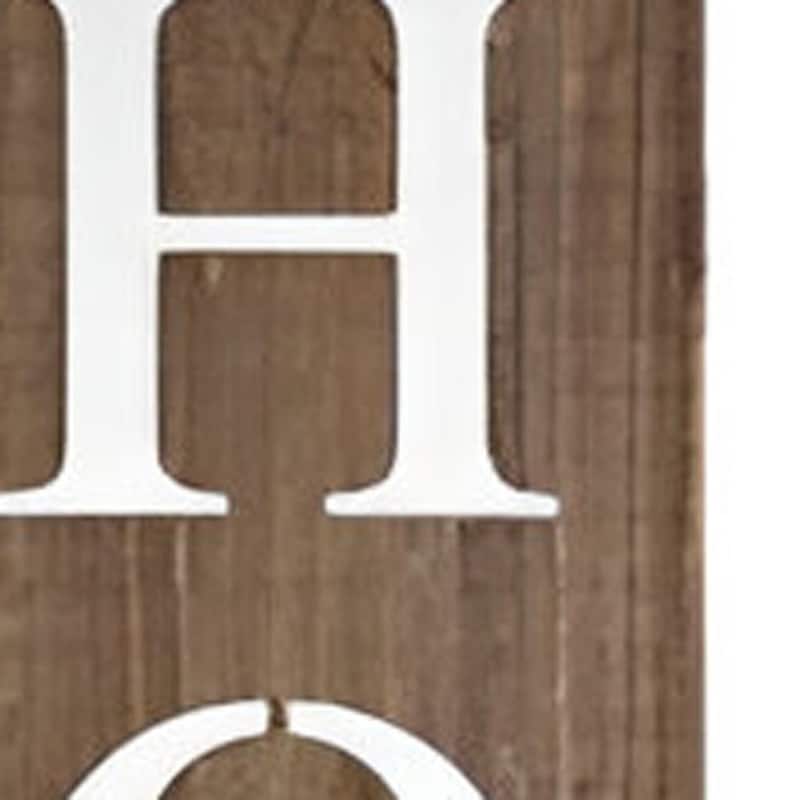 HomeRoots 72" Brown And White Solid Wood Home Sweet Home Porch Sign