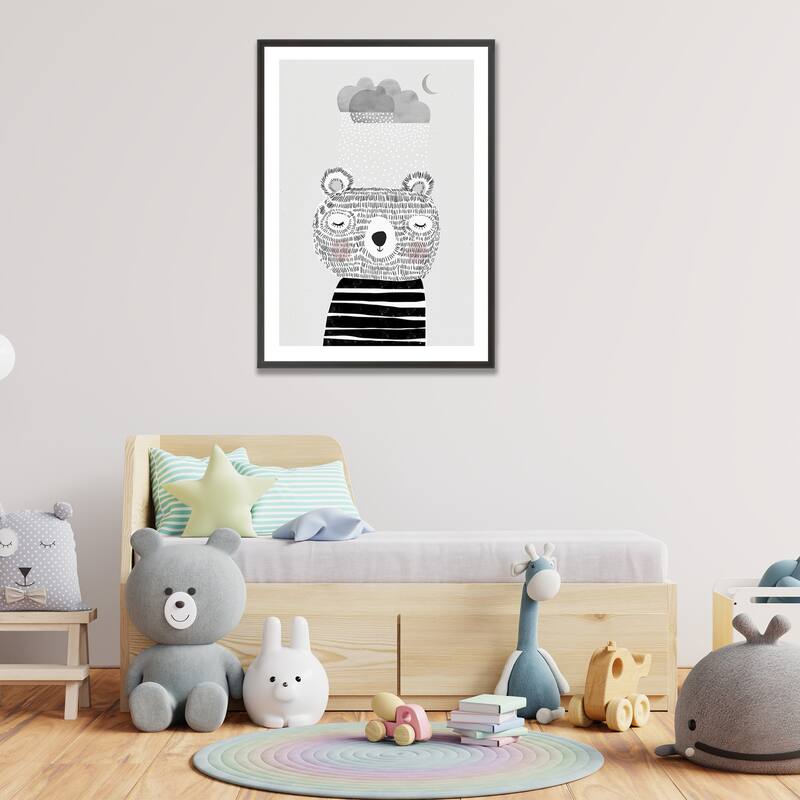 Kids Framed Art Print I Love Snow by Treechild - Multi-Color