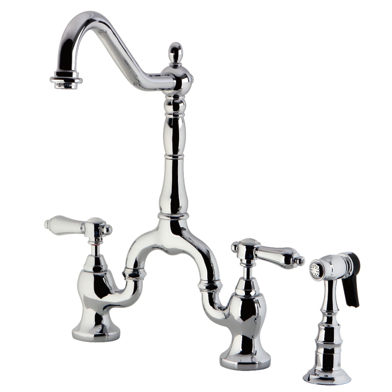 Kingston Brass Heirloom Bridge Kitchen Faucets with Brass Sprayer