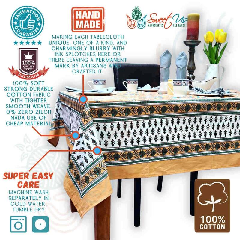 Cotton Floral Tablecloth for Rectangle Tables