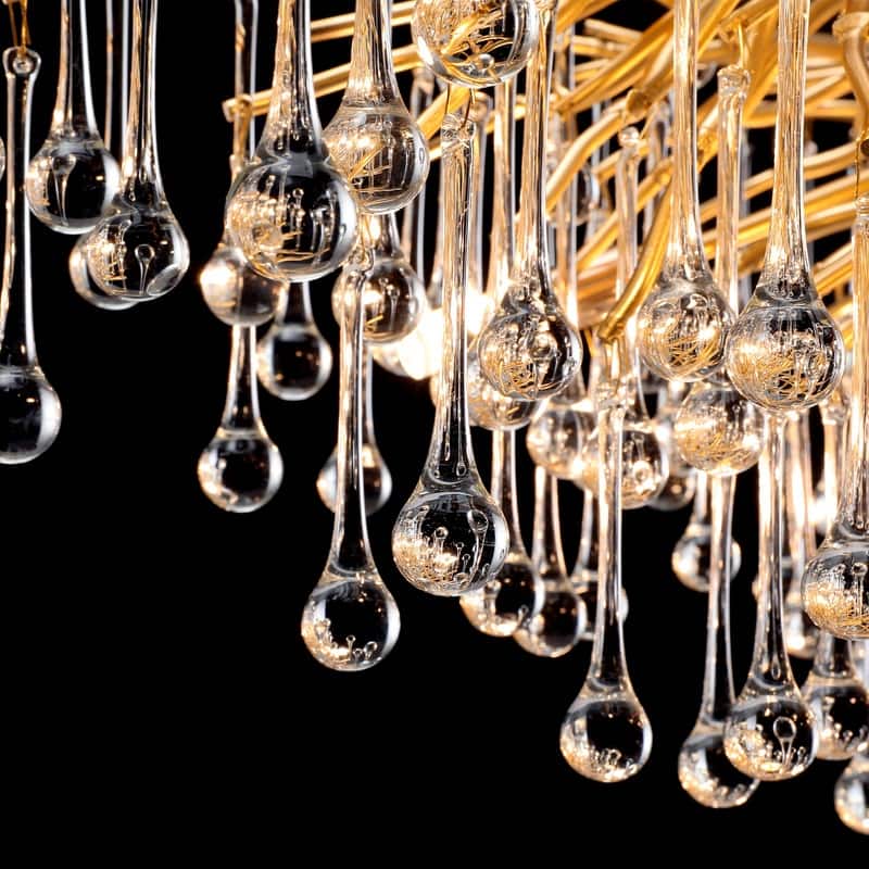 KAYLA 47" 13-Lights Gold Luxury Crystal Linear Chandelier, Modern Tree Branch Chandelier - N/A