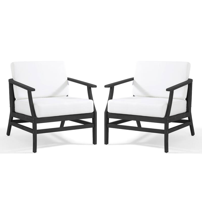 3 Set Outdoor Teak Wood Club Chairs with Side Table