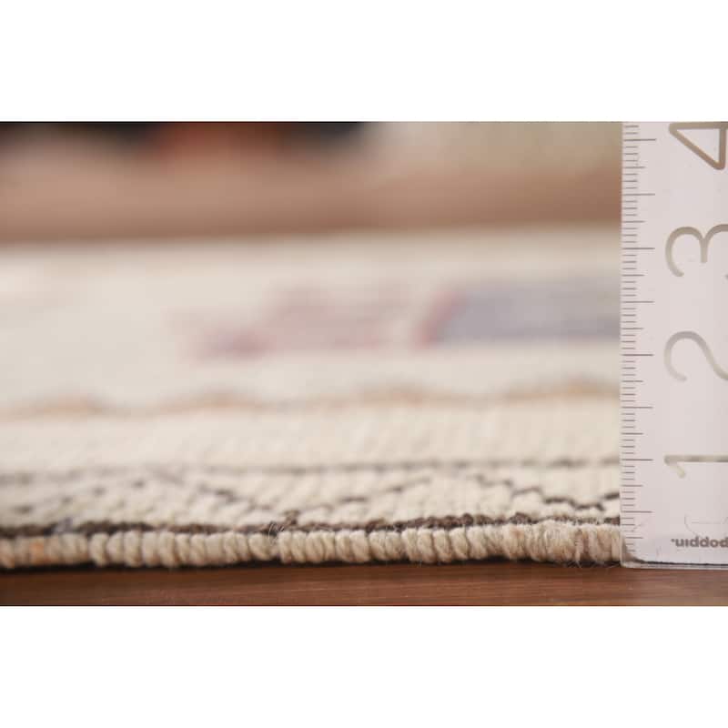 Natural Dye Anatolian Runner Rug Handmade Turkish Beige Wool Carpet - 3'4"x 10'6"
