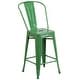 preview thumbnail 79 of 97, 24'' High Metal Indoor-Outdoor Counter Height Stool with Back