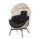 preview thumbnail 2 of 16, Gymax Wicker Stationary Egg Chair Lounge Basket Sofa Chair w/ Black