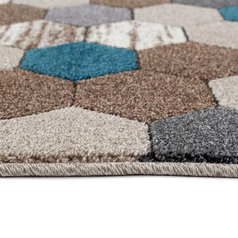Luxe Weavers Modern Geometric Area Rug, Stain-Resistant Carpet - 5' x 7'