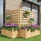 preview thumbnail 1 of 3, 2-Panel Wood Fence Panels with Planter Box for Outside, Yard - N/A Natrual