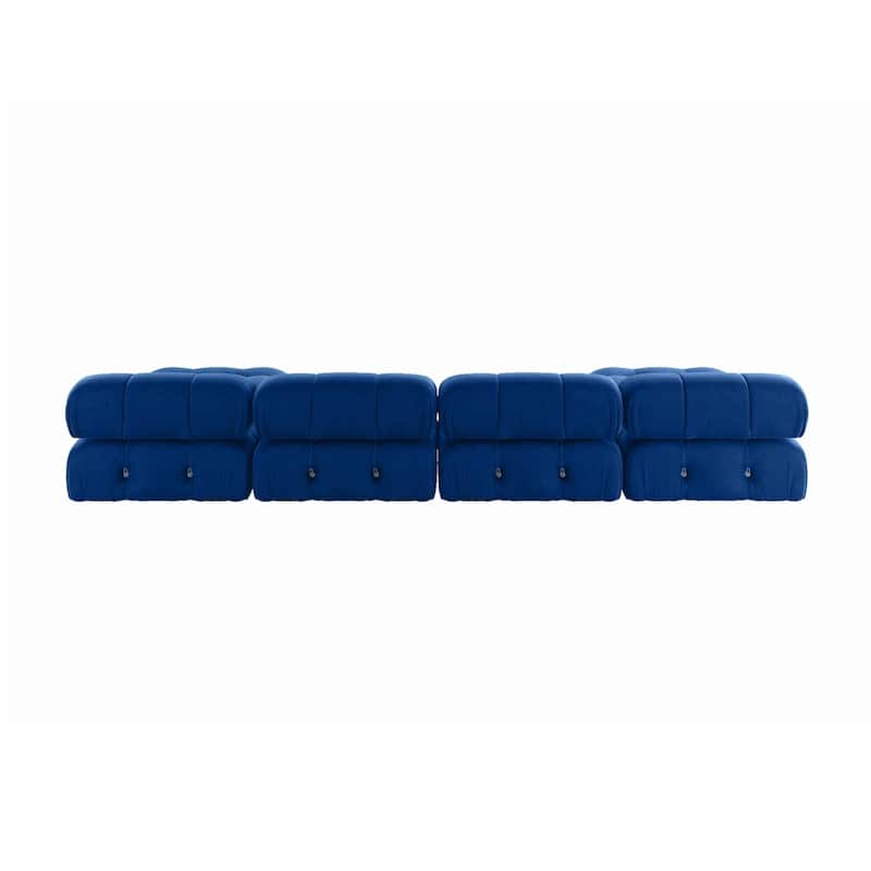 U-shaped Velvet Upholstery 6-piece Sectional Sofa Couch,4 Seats with 2 Ottoman