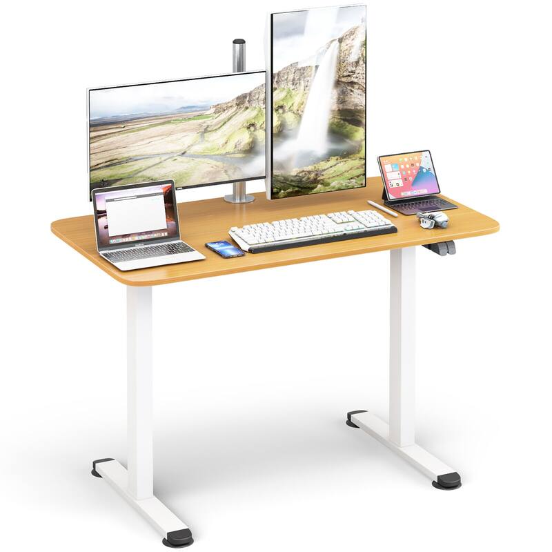 Gymax Electric Standing Desk Adjustable Stand up Computer Desk - Natural