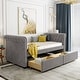 preview thumbnail 2 of 6, Gray Twin Size Upholstered Daybed Sofa Bed with 2 Drawers, Fabric and Wood Frame Wood Slat Support