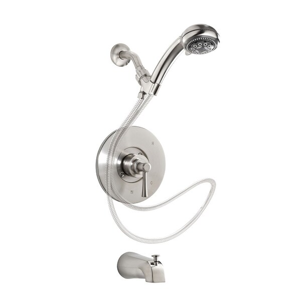 Belanger NEO90HSCBN Single Handle Tub Faucet with Hand Shower, Brushed Nickel. Opens flyout.