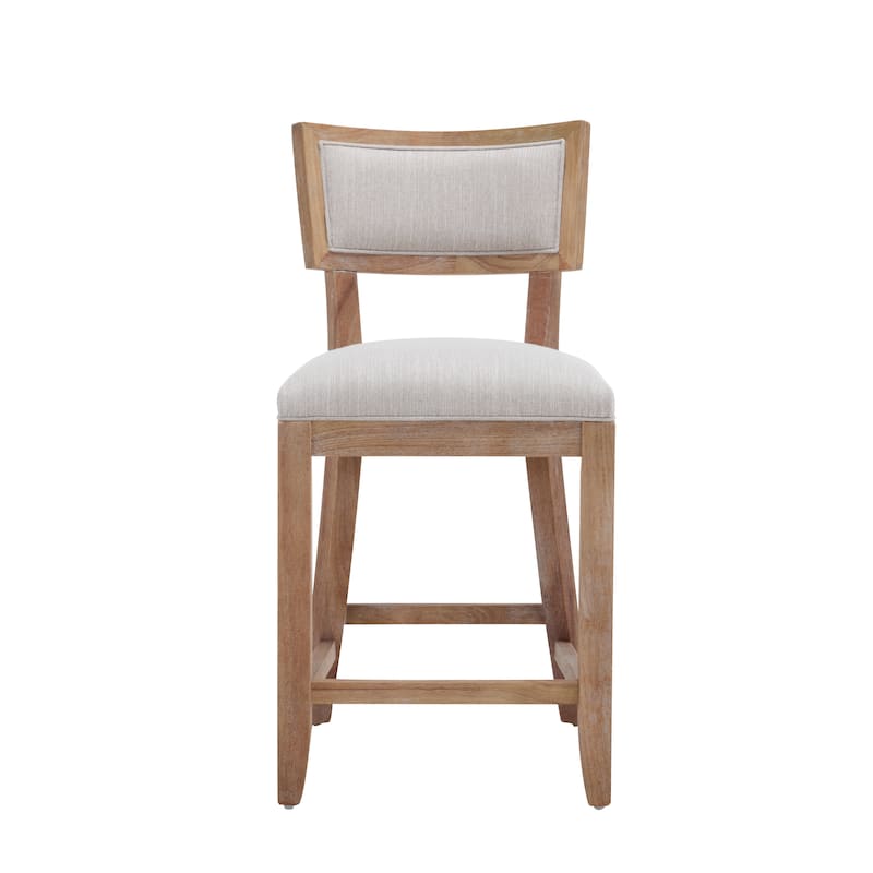 Wina Rubberwood 26.5-inch Counter Height Stools with Fabric Cushion (set of 2) by Christopher Knight Home - N/A