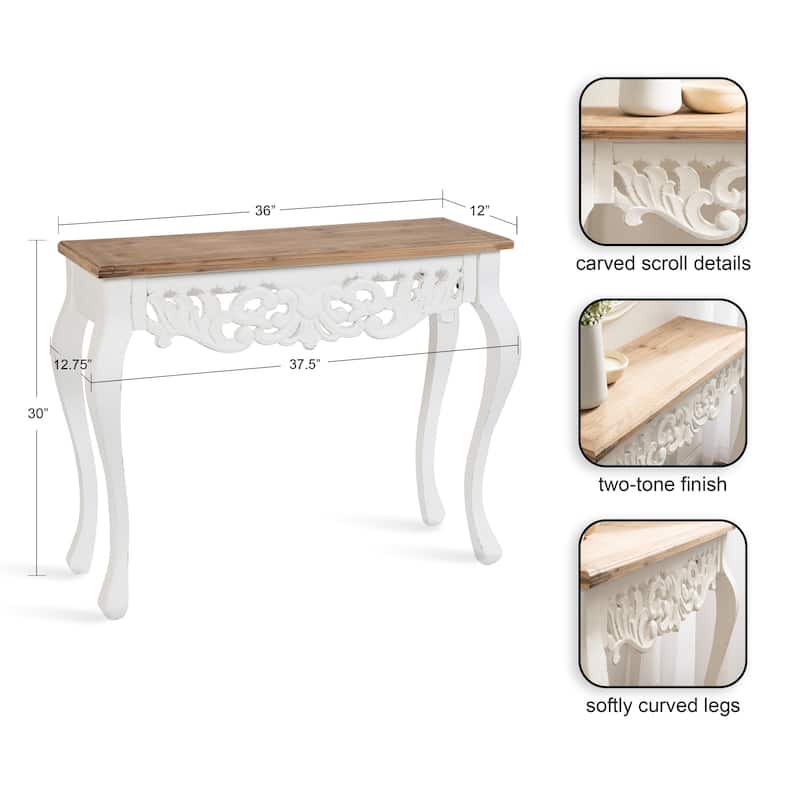 Kate and Laurel Antonella Wood Console Table - 38x13x30