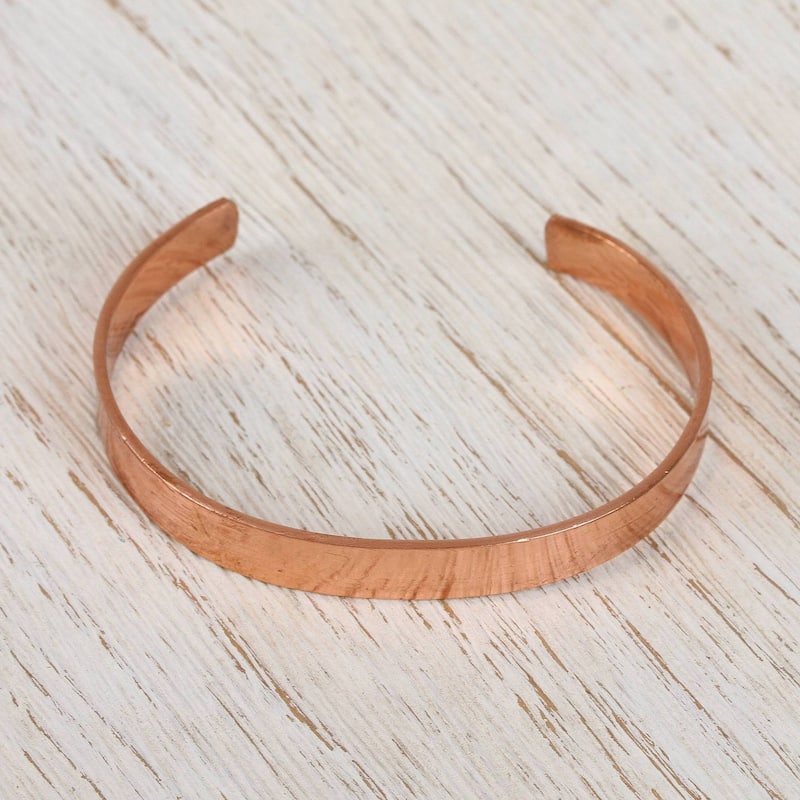 NOVICA Brilliant Gleam, Copper cuff bracelet