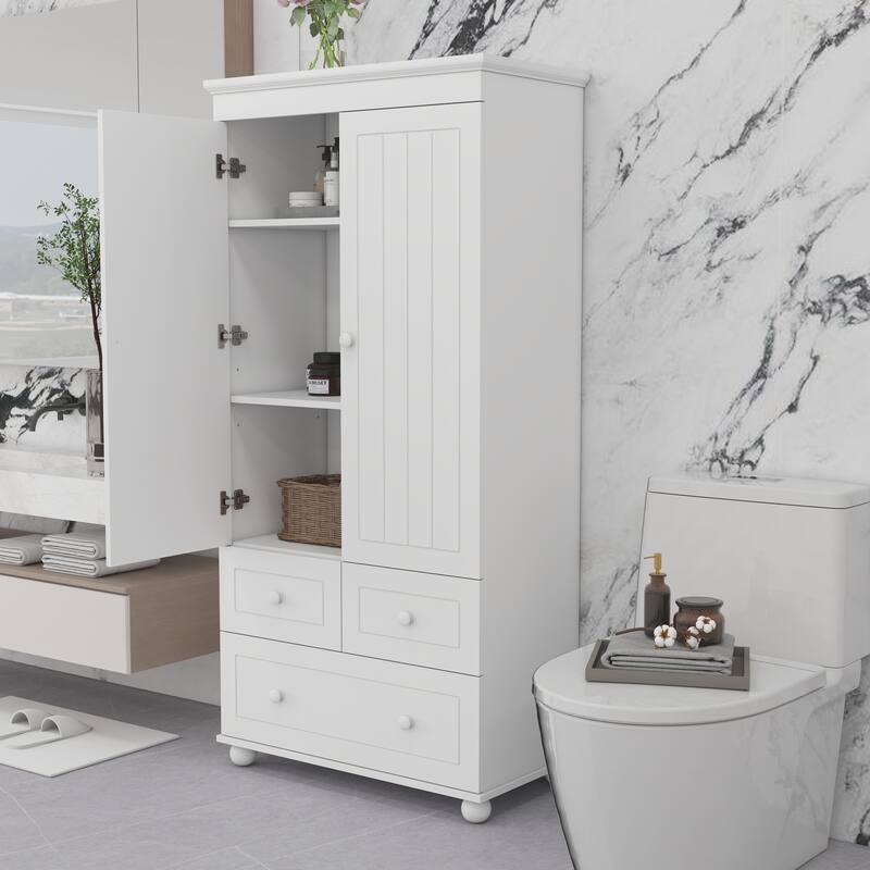 Modern Wooden Bathroom Linen Cabinet