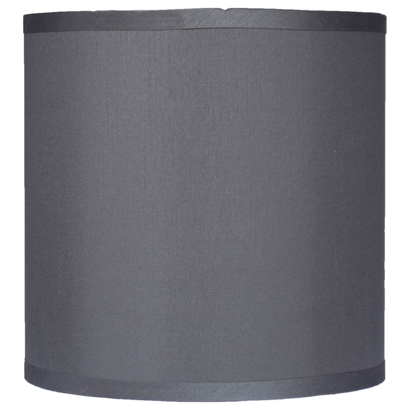 Classic Drum Faux Silk Lamp Shade 8-inch to 16-inch Available - 10" - Gray