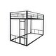 preview thumbnail 4 of 10, Black Twin over Twin Size Steel Bunk Bed with Fence
