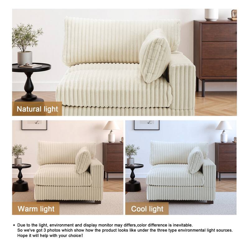 Cotton Flannel corner Sofa Armless Modular Sectional Sofa Seamless Combination