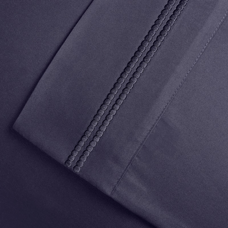 Superior Wrinkle Resistant Embroidered Microfiber Bed Sheet Set