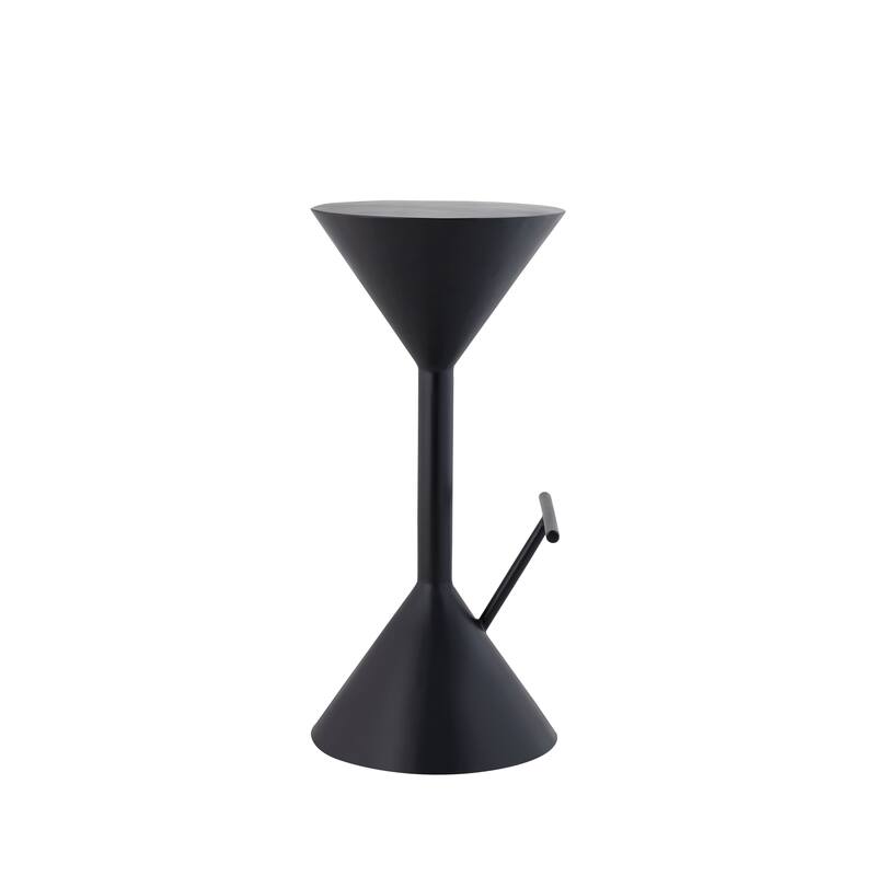 Svelte 29.75" Modern Industrial Iron Hourglass Backless Bar Stool with Foot Rest, by JONATHAN Y