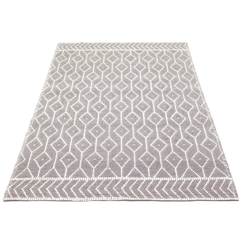 ECARPETGALLERY Braid weave Sienna Grey Wool Rug - 6'0 x 9'0