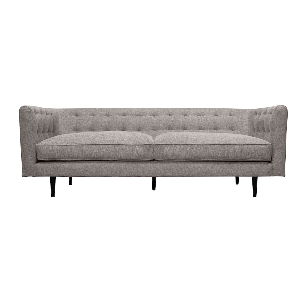 Lup 80 Inch Sofa, Soft Cushions, Button Tufted, Gray Polyester Velvet.
