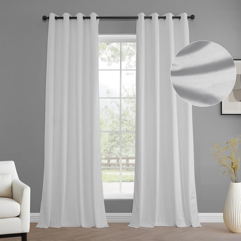 Exclusive Fabrics Simply Velvet Grommet Room Darkening Curtains for Bedroom & Living Room Curtains Pair (2 Panels))