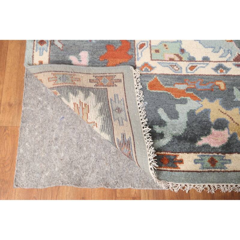 Transitional Gray Oushak Oriental Area Rug Handmade Wool Carpet - 8'1"x 9'10"