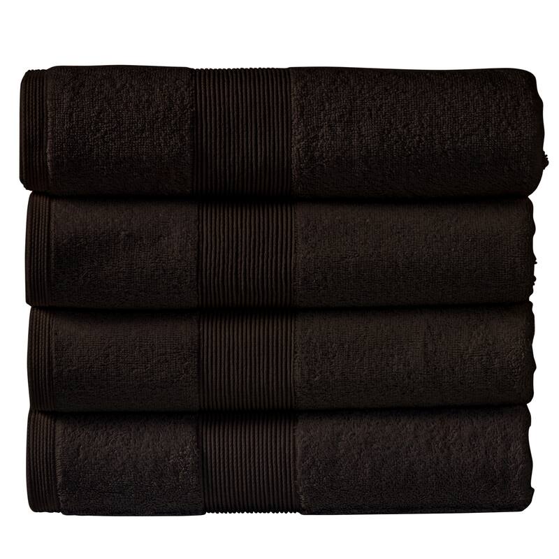 Fabstyles Soft Absorbent Bath Towel, 27 x 54 Inches, Set of 4 - Set of 4 - Chocolate