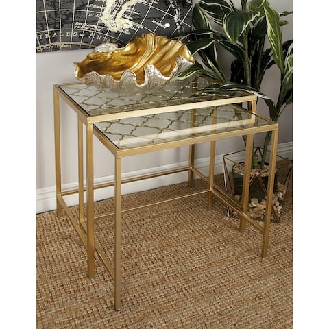 Gold Iron Contemporary Accent Table (Set of 3)